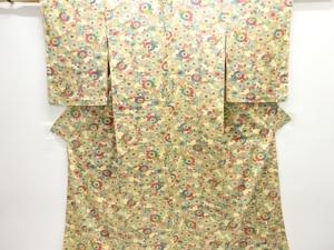 菊模様単衣小紋着物